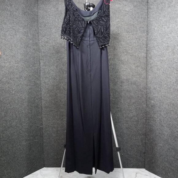 1950's Black Rayon Velvet Bodice Dingle Ball Dress by Best & Co, 5th Ave - Picture 3 of 10